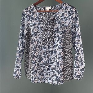 Floral blue and white  Top JJill
